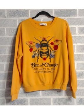 Yellow Bee Graphic Sweatshirt - Women's Sweater L